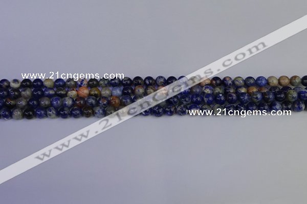 CSO510 15.5 inches 4mm round orange sodalite beads wholesale
