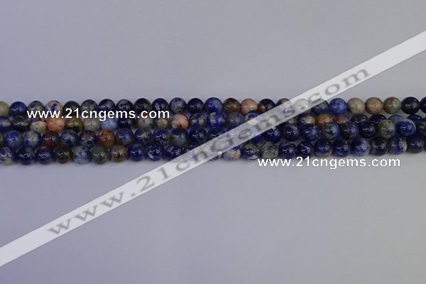 CSO511 15.5 inches 6mm round orange sodalite beads wholesale