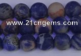 CSO522 15.5 inches 8mm round matte orange sodalite beads wholesale