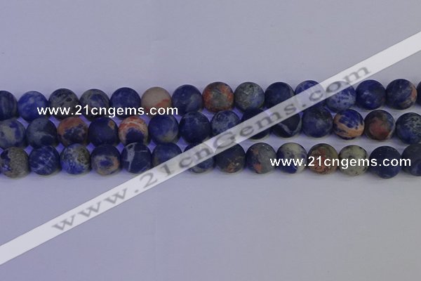 CSO525 15.5 inches 14mm round matte orange sodalite beads wholesale