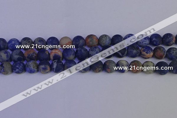 CSO525 15.5 inches 14mm round matte orange sodalite beads wholesale