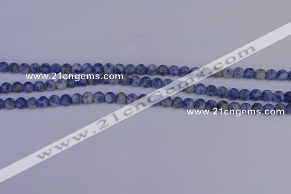 CSO530 15.5 inches 4mm round matte African sodalite beads wholesale