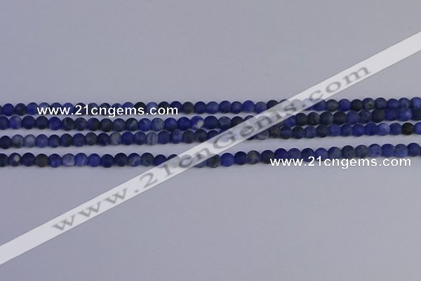 CSO540 15.5 inches 4mm round matte sodalite beads wholesale