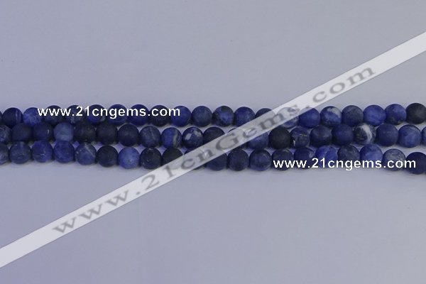 CSO542 15.5 inches 8mm round matte sodalite beads wholesale