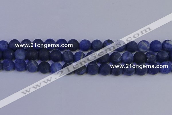 CSO545 15.5 inches 14mm round matte sodalite beads wholesale