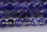 CSO551 15.5 inches 6mm faceted nuggets sodalite gemstone beads