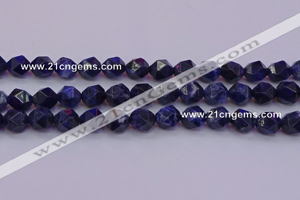 CSO554 15.5 inches 12mm faceted nuggets sodalite gemstone beads