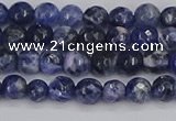 CSO558 15.5 inches 4mm faceted round sodalite gemstone beads