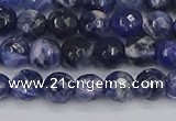 CSO559 15.5 inches 6mm faceted round sodalite gemstone beads