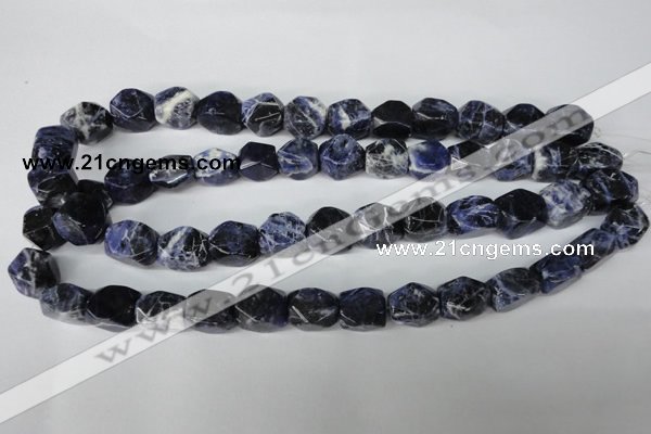 CSO56 15.5 inches 10*14mm faceted nuggets sodalite gemstone beads