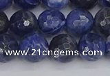 CSO561 15.5 inches 10mm faceted round sodalite gemstone beads