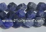 CSO566 15.5 inches 8mm faceted nuggets matte sodalite beads