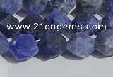 CSO567 15.5 inches 10mm faceted nuggets matte sodalite beads