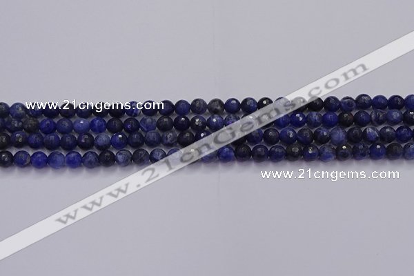 CSO600 15.5 inches 4mm faceted round sodalite gemstone beads