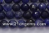 CSO601 15.5 inches 6mm faceted round sodalite gemstone beads