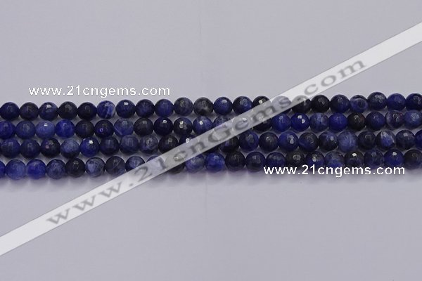 CSO601 15.5 inches 6mm faceted round sodalite gemstone beads