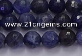 CSO602 15.5 inches 8mm faceted round sodalite gemstone beads