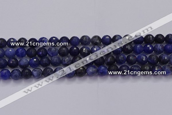 CSO603 15.5 inches 10mm faceted round sodalite gemstone beads