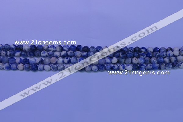 CSO620 15.5 inches 4mm faceted round AB grade sodalite beads