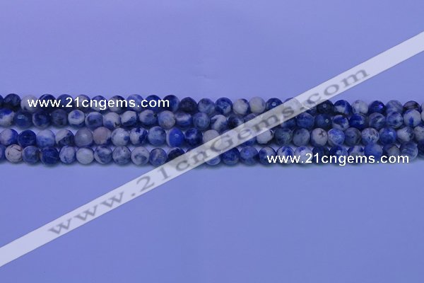 CSO621 15.5 inches 6mm faceted round AB grade sodalite beads