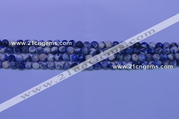 CSO621 15.5 inches 6mm faceted round AB grade sodalite beads