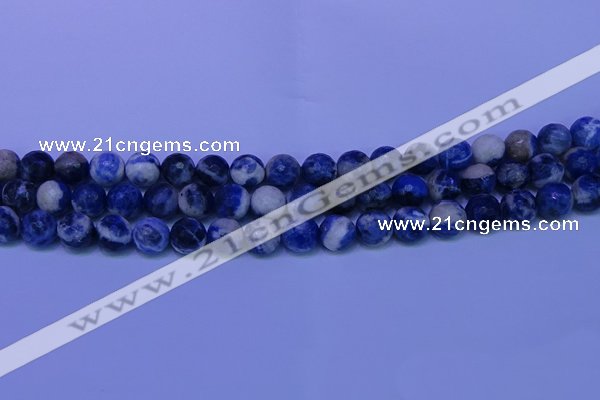 CSO623 15.5 inches 10mm faceted round AB grade sodalite beads