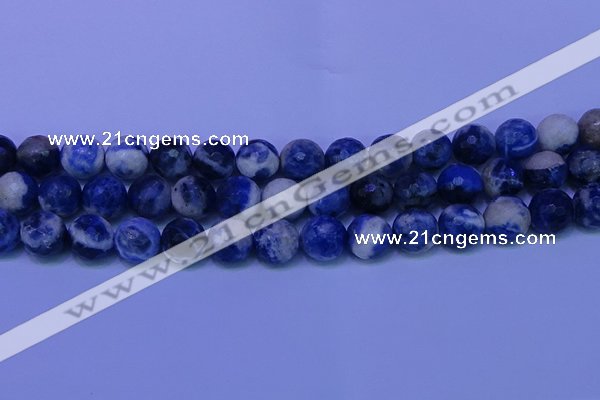 CSO625 15.5 inches 14mm faceted round AB grade sodalite beads