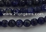 CSO642 15.5 inches 6mm faceted round sodalite gemstone beads