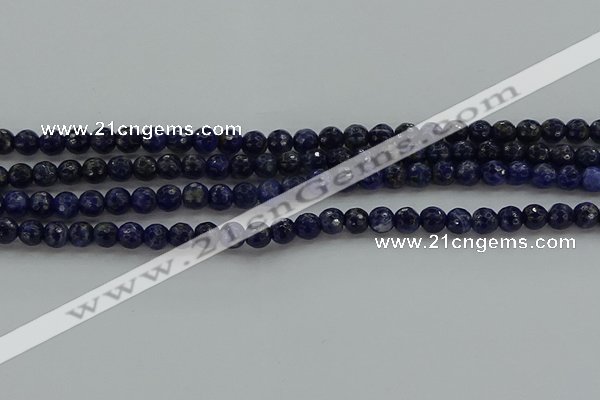 CSO642 15.5 inches 6mm faceted round sodalite gemstone beads