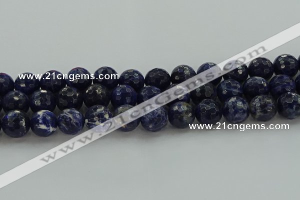 CSO646 15.5 inches 14mm faceted round sodalite gemstone beads