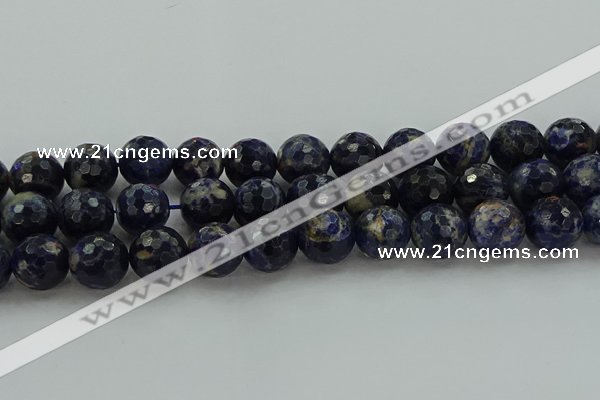 CSO647 15.5 inches 16mm faceted round sodalite gemstone beads