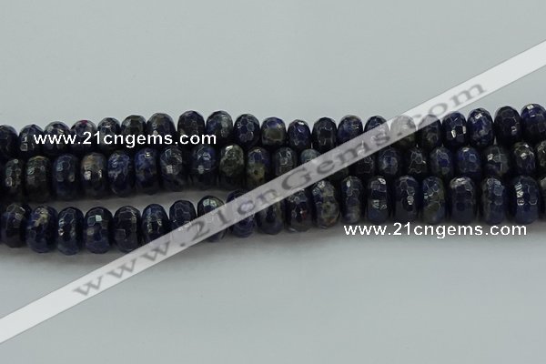 CSO665 15.5 inches 8*14mm faceted rondelle sodalite gemstone beads