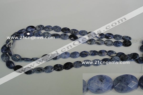 CSO67 15.5 inches 10*14mm faceted oval sodalite gemstone beads wholesale