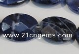 CSO68 15.5 inches 13*18mm faceted oval sodalite gemstone beads wholesale