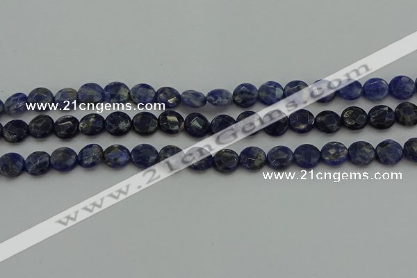 CSO705 15.5 inches 10mm faceted coin sodalite gemstone beads