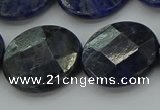 CSO710 15.5 inches 20mm faceted coin sodalite gemstone beads