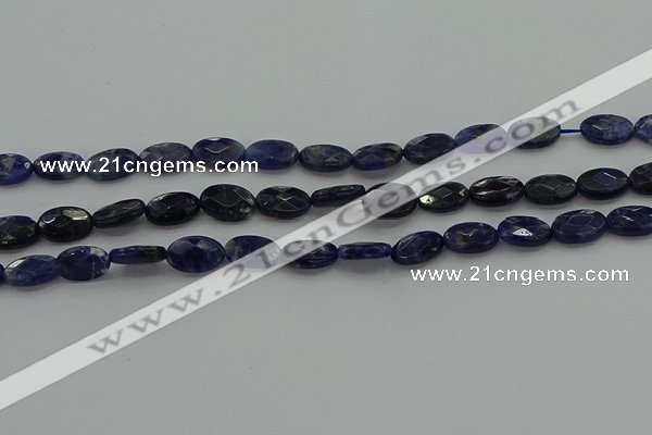 CSO715 15.5 inches 8*12mm faceted oval sodalite gemstone beads