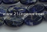 CSO717 15.5 inches 12*16mm faceted oval sodalite gemstone beads