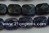 CSO725 15.5 inches 10*10mm faceted square sodalite gemstone beads