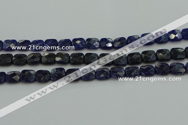 CSO725 15.5 inches 10*10mm faceted square sodalite gemstone beads