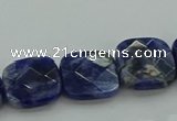 CSO726 15.5 inches 12*12mm faceted square sodalite gemstone beads