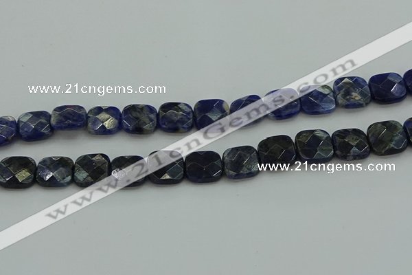 CSO726 15.5 inches 12*12mm faceted square sodalite gemstone beads