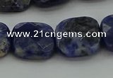 CSO727 15.5 inches 14*14mm faceted square sodalite gemstone beads