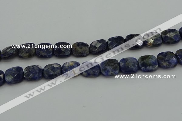 CSO727 15.5 inches 14*14mm faceted square sodalite gemstone beads