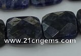 CSO728 15.5 inches 16*16mm faceted square sodalite gemstone beads