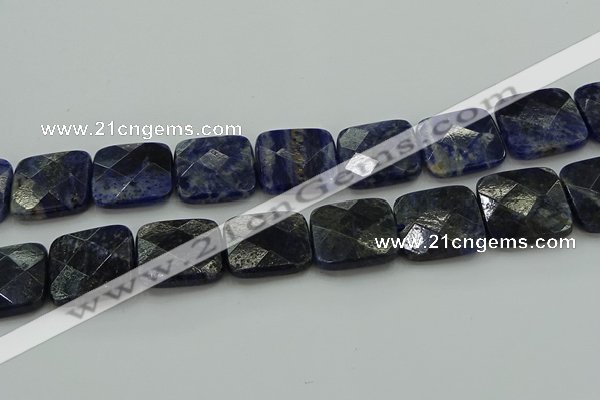 CSO730 15.5 inches 20*20mm faceted square sodalite gemstone beads