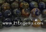 CSO752 15.5 inches 8mm faceted round orange sodalite beads