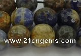 CSO754 15.5 inches 12mm faceted round orange sodalite beads