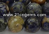 CSO756 15.5 inches 16mm faceted round orange sodalite beads