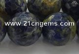 CSO758 15.5 inches 20mm faceted round orange sodalite beads